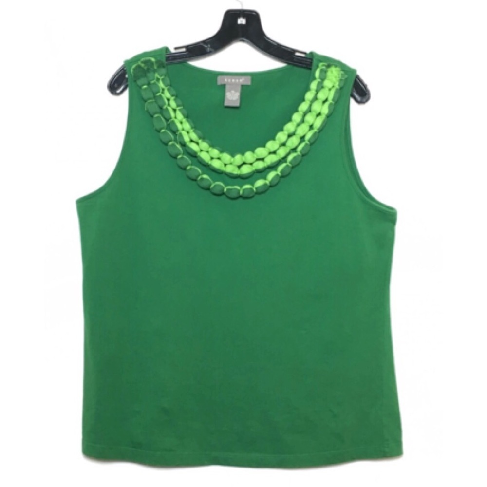 ❤️Anthropologie - Tank Top Fabric ‘Beaded’ Neckline